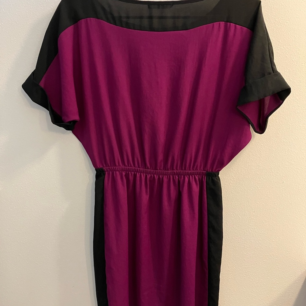 Lush Magenta Pink Sheath Dress with Dolman Sleeves